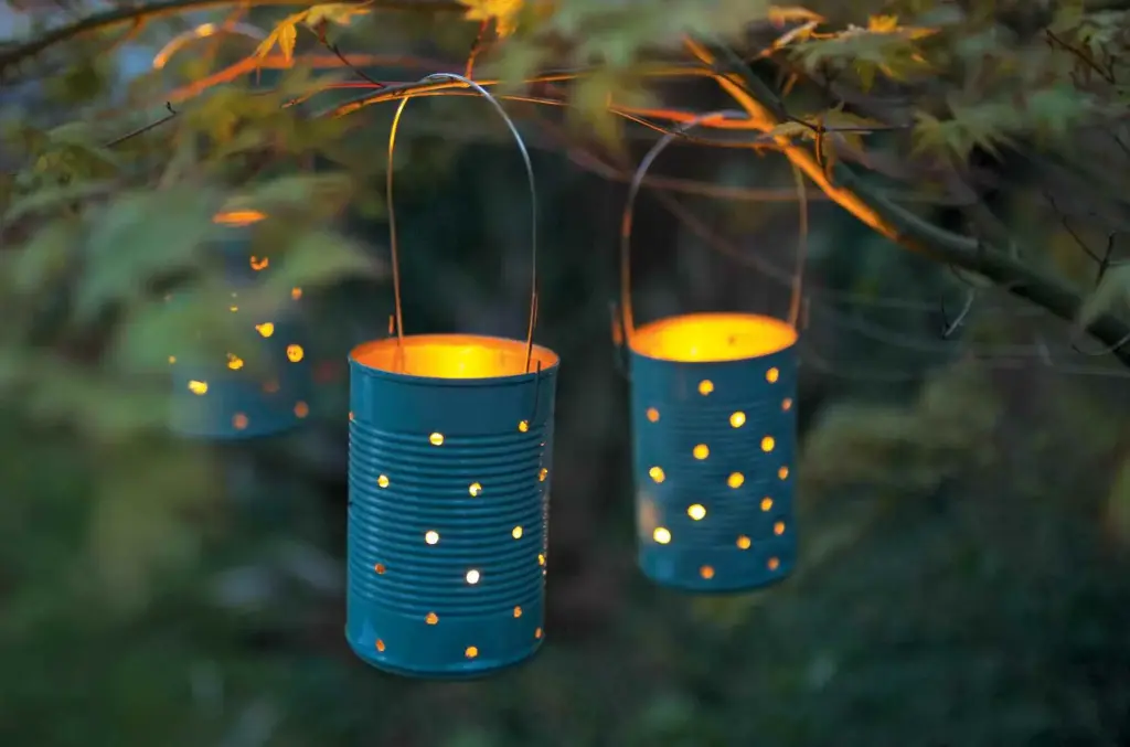 Lanterne & Pot Déco en Boîte de Conserve Recyclée – Édition Mariage Champêtre